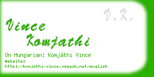 vince komjathi business card